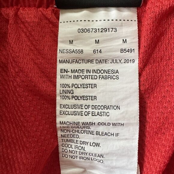 Nike Swim Trunks Mens Shorts Red NESSA558 Medium Swoosh Lined - Picture 5 of 10